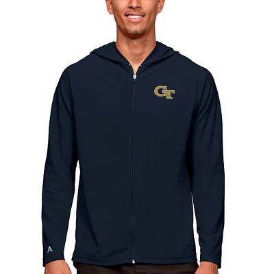 Men's Antigua Navy Georgia Tech Yellow Jackets Legacy Full-Zip Hoodie