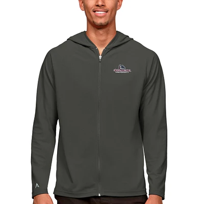 Men's Antigua Charcoal Gonzaga Bulldogs Legacy Full-Zip Hoodie