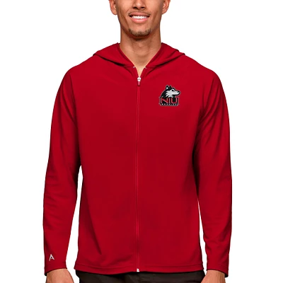 Men's Antigua Red Northern Illinois Huskies Legacy Full-Zip Hoodie