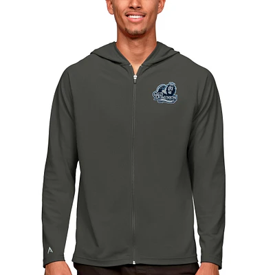Men's Antigua Charcoal Old Dominion Monarchs Legacy Full-Zip Hoodie