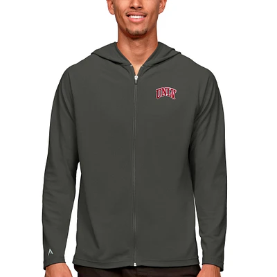 Men's Antigua Charcoal UNLV Rebels Legacy Full-Zip Hoodie