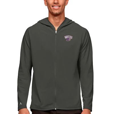 Men's Antigua Charcoal Western Carolina Catamounts Legacy Full-Zip Hoodie