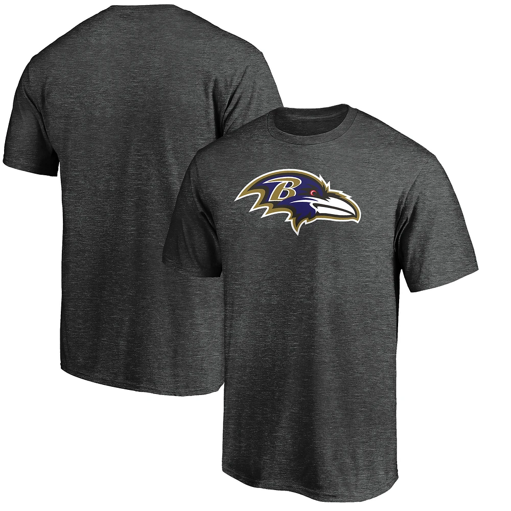 Men's Fanatics Heather Charcoal Baltimore Ravens Primary Logo T-Shirt