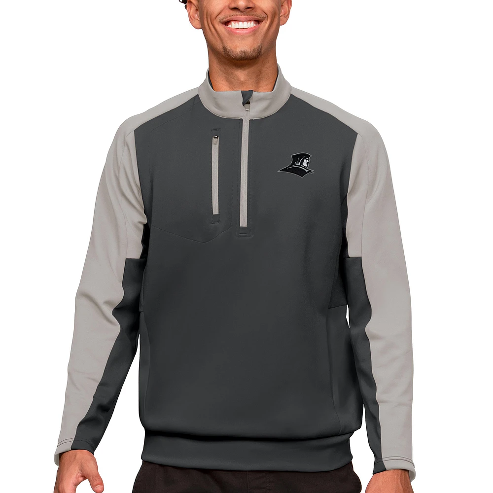 Men's Antigua Charcoal/Silver Providence Friars Team Quarter-Zip Pullover Top