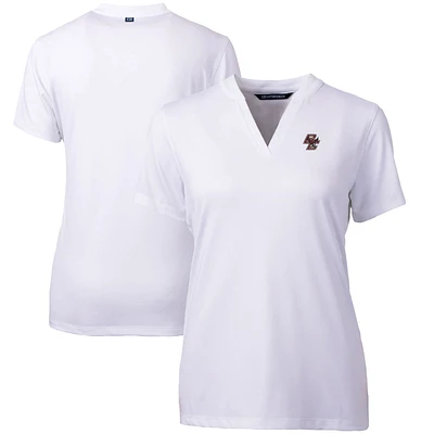 Women's Cutter & Buck White Boston College Eagles Forge Blade V-Neck Top