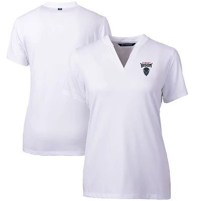 Women's Cutter & Buck White Howard Bison Forge Blade V-Neck Top