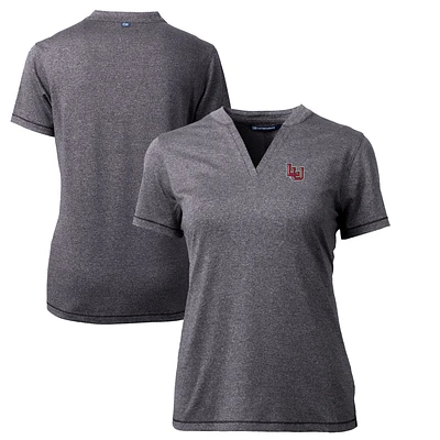 Women's Cutter & Buck Heather Charcoal Lamar Cardinals Forge Blade V-Neck Top