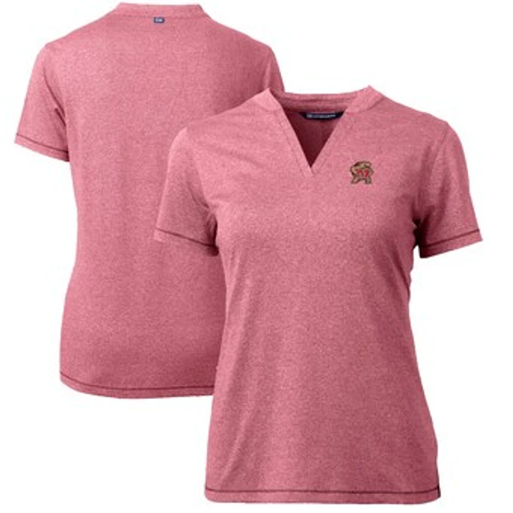 Women's Cutter & Buck Red Maryland Terrapins Forge Blade V-Neck Top