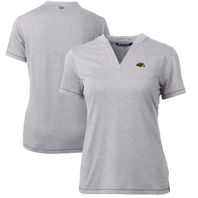 Women's Cutter & Buck Heather Gray Southern Miss Golden Eagles Forge Blade V-Neck Top