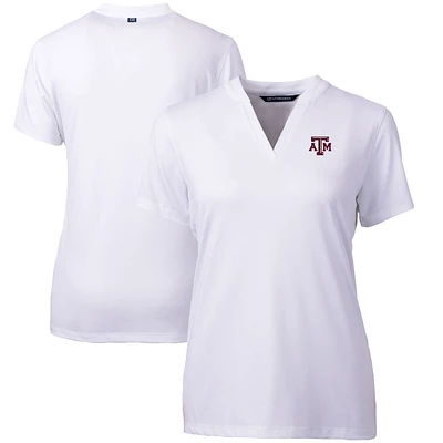 Women's Cutter & Buck White Texas A&M Aggies Forge Blade V-Neck Top