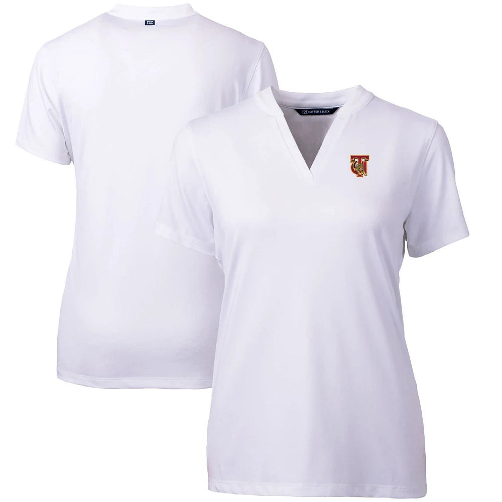 Women's Cutter & Buck White Tuskegee Golden Tigers Forge Blade V-Neck Top