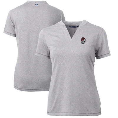 Women's Cutter & Buck Heather Georgia Bulldogs Forge Blade V-Neck Top