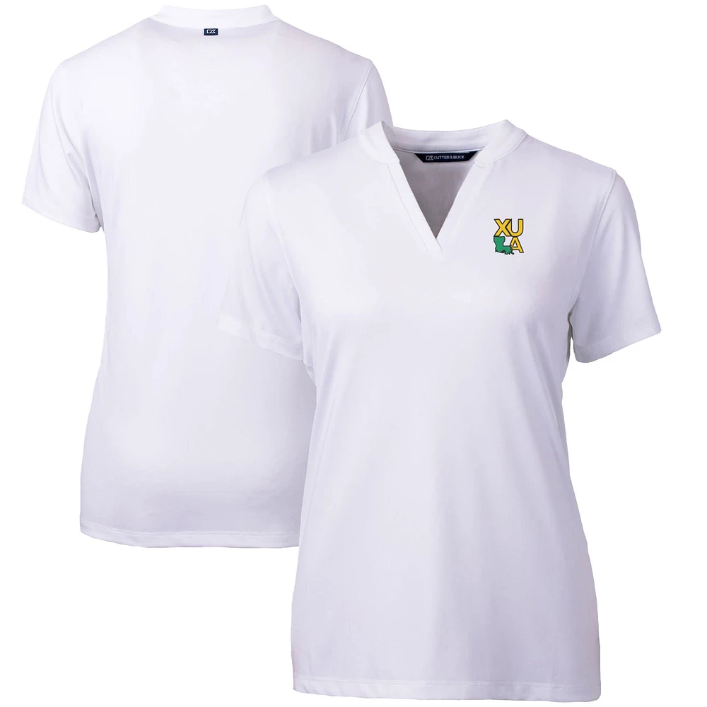 Women's Cutter & Buck White XULA Gold Forge Blade V-Neck Top