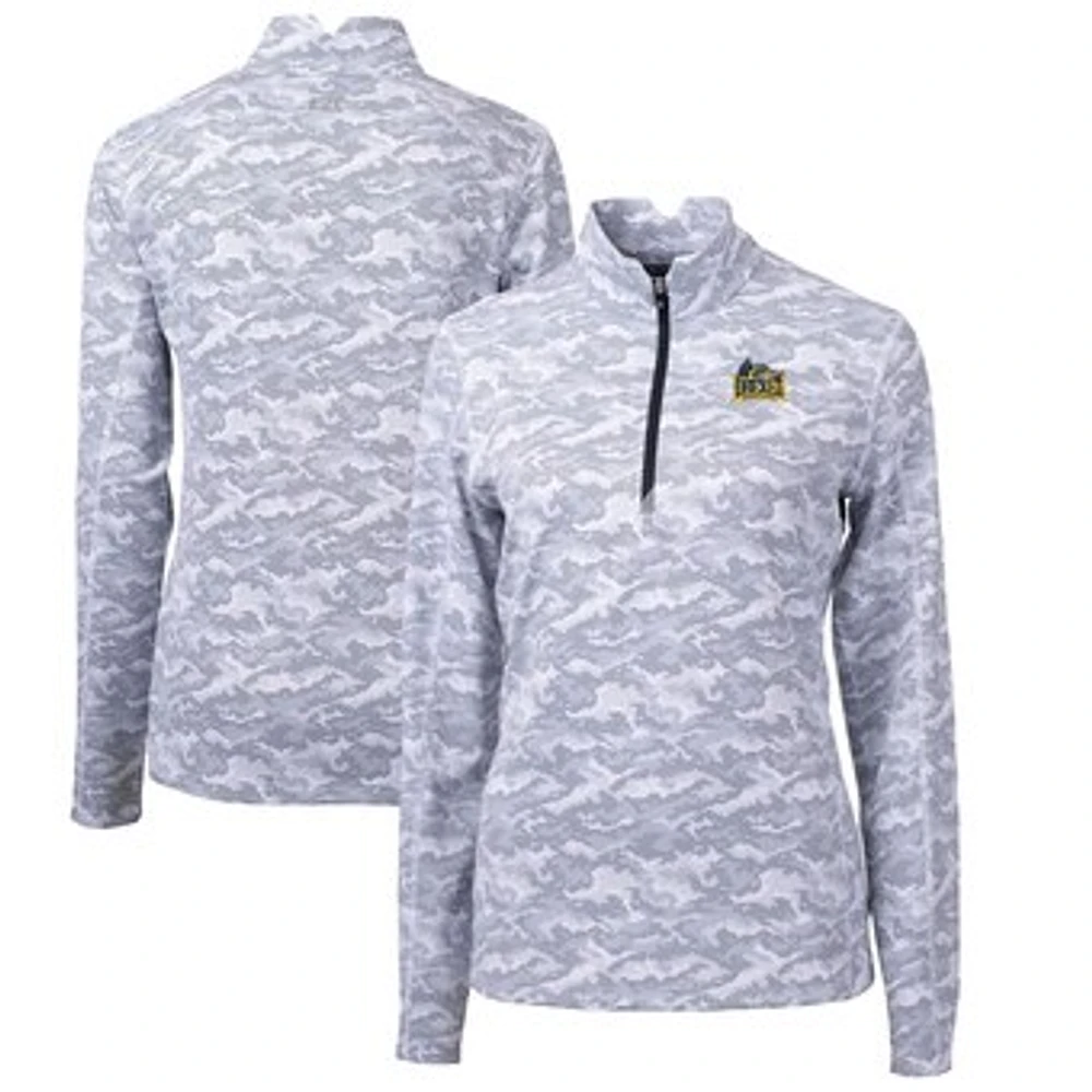 Women's Cutter & Buck Charcoal Drexel Dragons Traverse Camo Quarter-Zip Pullover Top