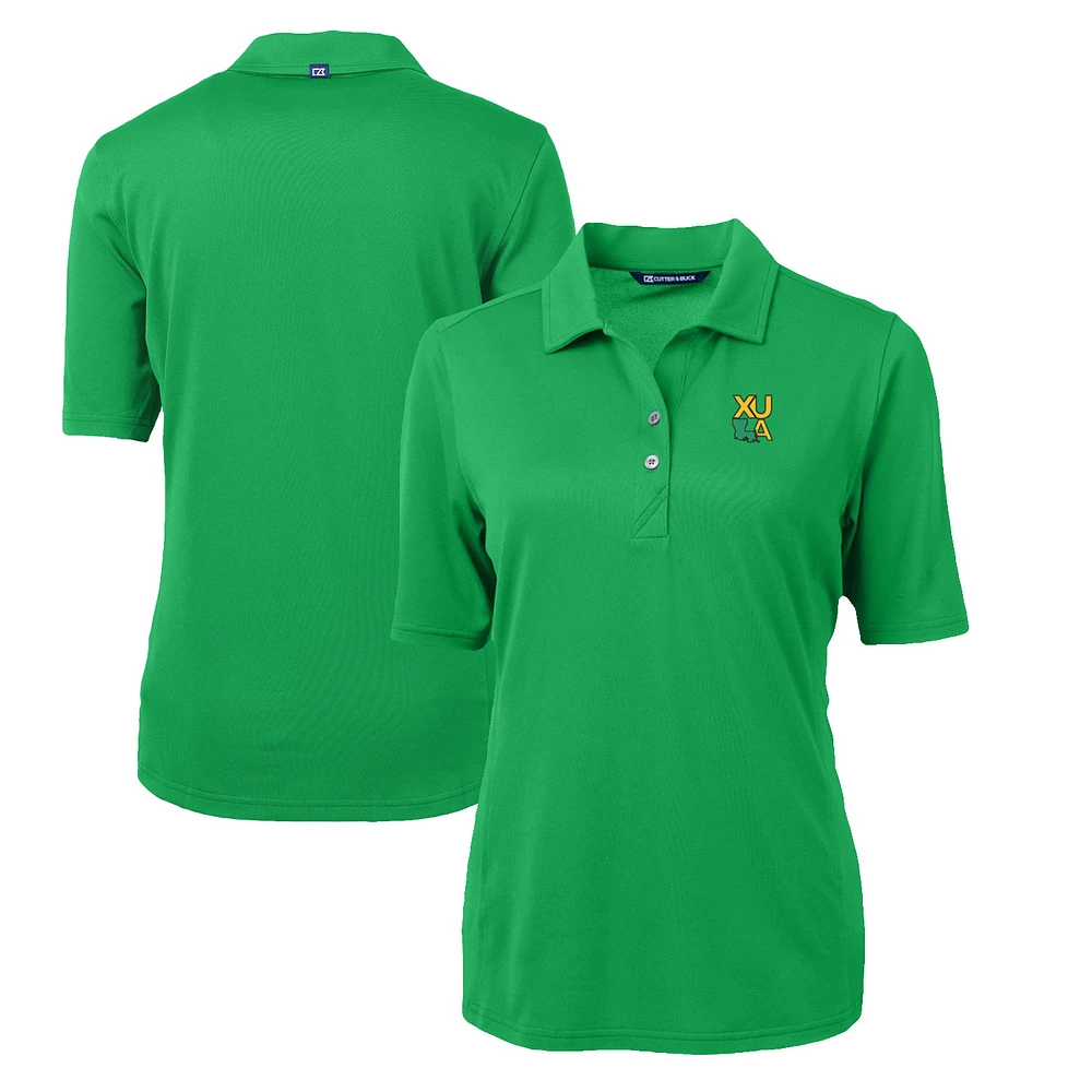 Women's Cutter & Buck Kelly Green XULA Gold Virtue Eco Pique Recycled Polo