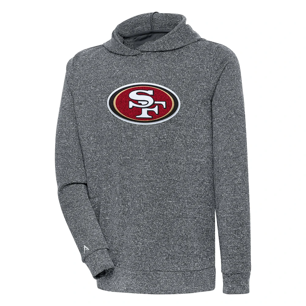 Men's Antigua Charcoal San Francisco 49ers Absolute Chenille Pullover Hoodie