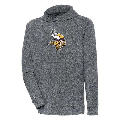 Men's Antigua Charcoal Minnesota Vikings Absolute Chenille Pullover Hoodie