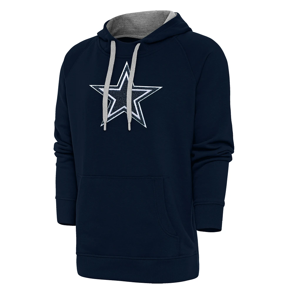 Men's Antigua Navy Dallas Cowboys Victory Chenille Pullover Hoodie