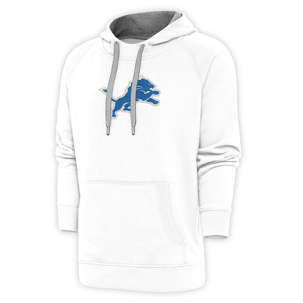 Men's Antigua Detroit Lions Victory Chenille Pullover Hoodie