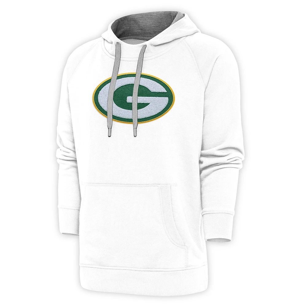 Men's Antigua Green Green Bay Packers Victory Chenille Pullover Hoodie