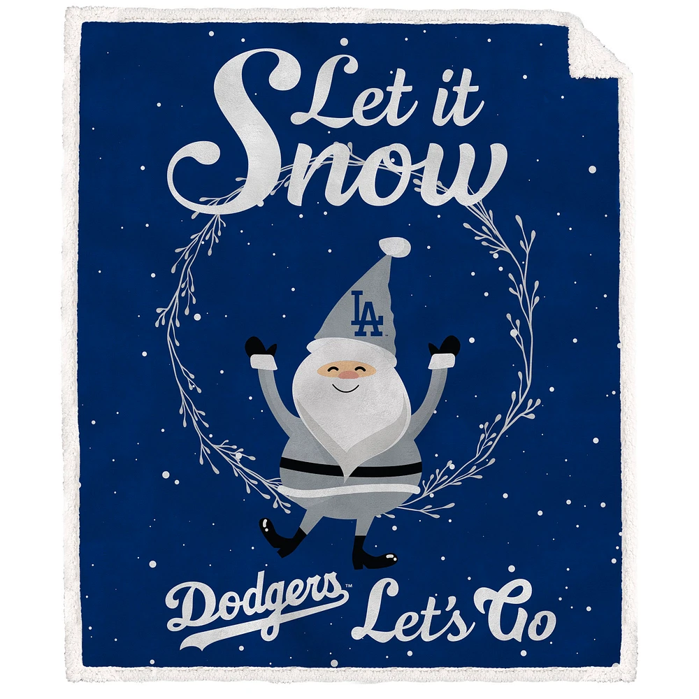 Los Angeles Dodgers 50'' x 60'' Let It Snow Sherpa Flannel Fleece Blanket