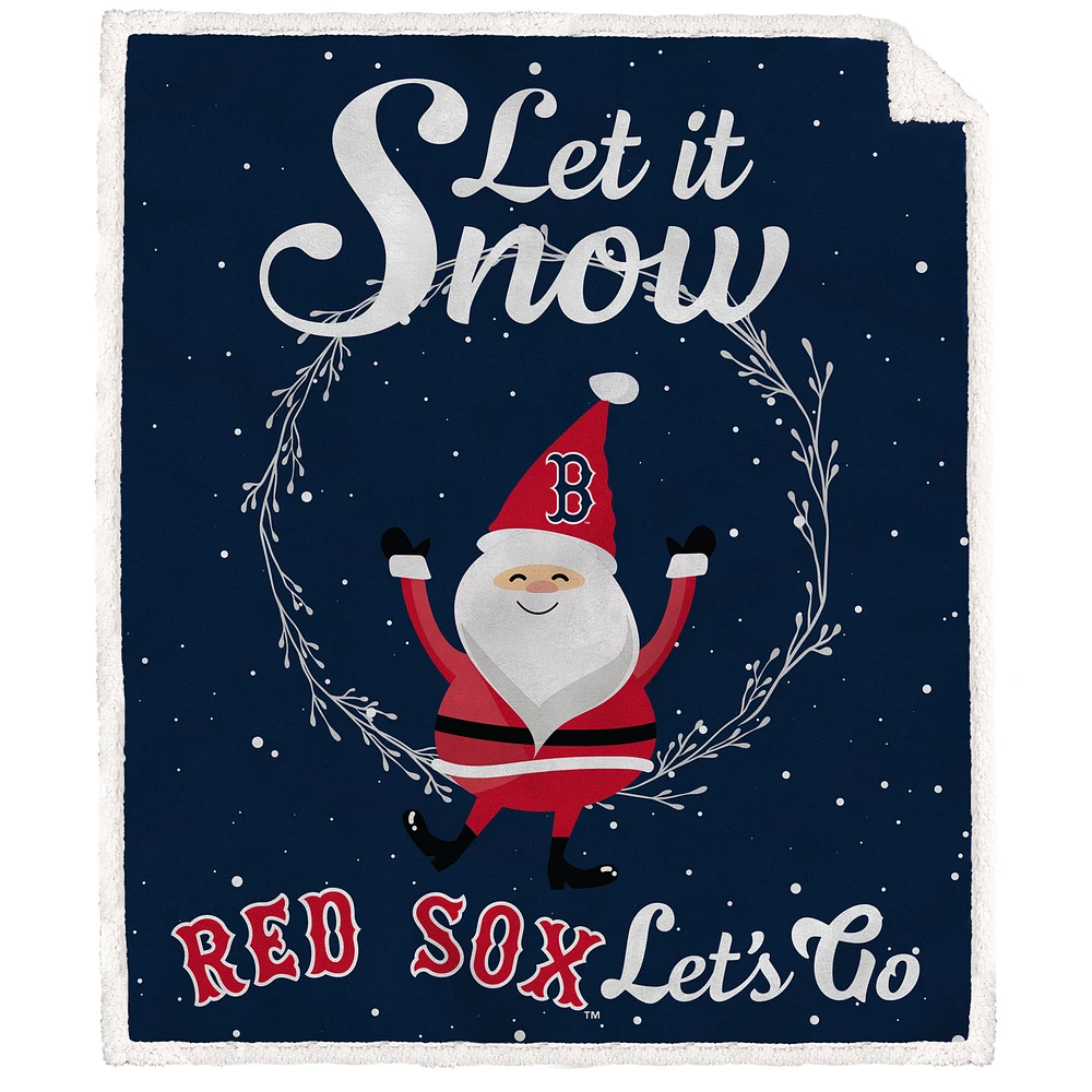 Boston Red Sox 50'' x 60'' Let It Snow Sherpa Flannel Fleece Blanket