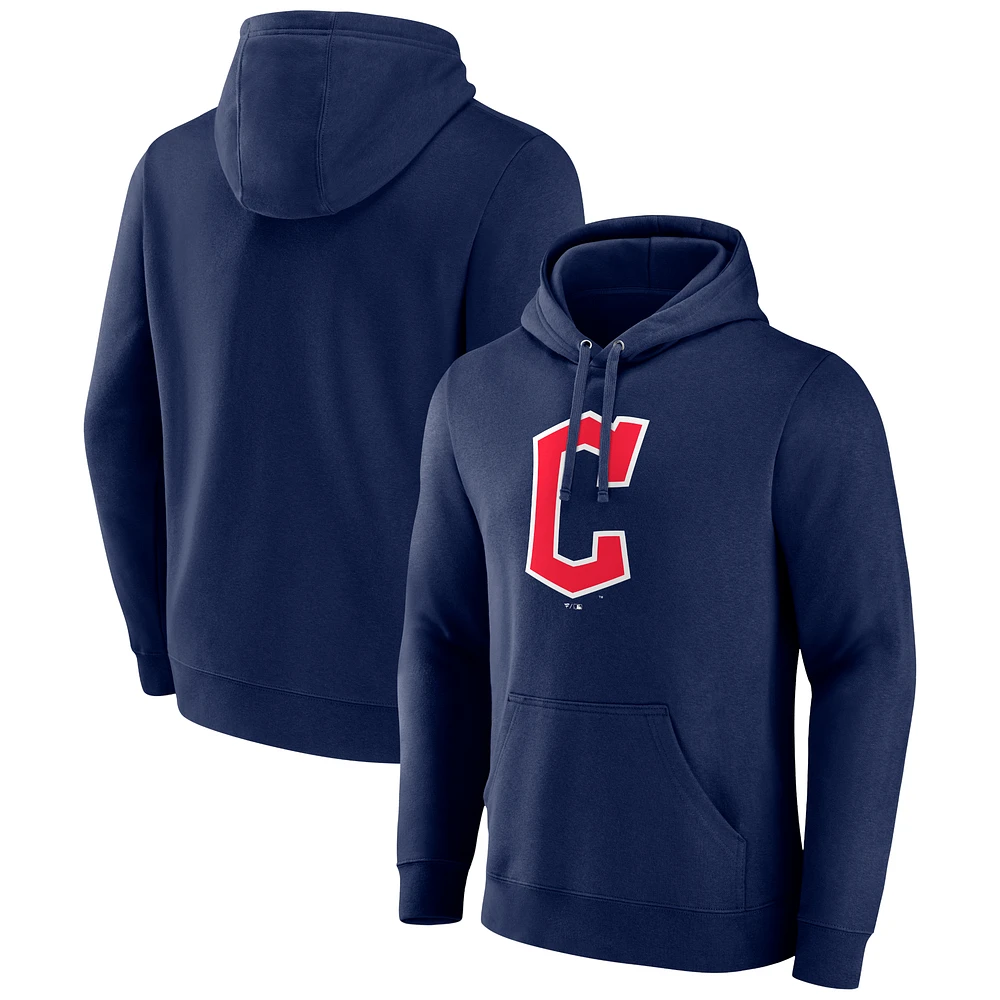 Men's Navy Cleveland Guardians Official Wordmark Pullover Hoodie