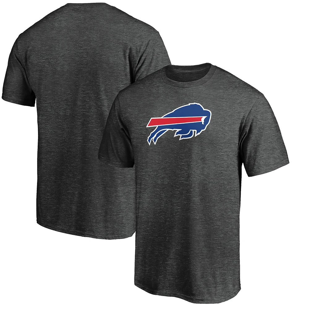 Men's Fanatics Heather Charcoal Buffalo Bills Primary Logo T-Shirt
