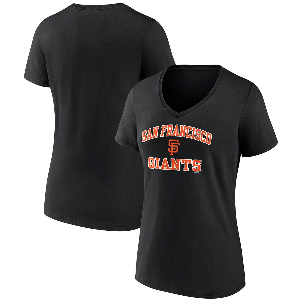 Women's Black San Francisco Giants Heart and Soul V-Neck T-Shirt