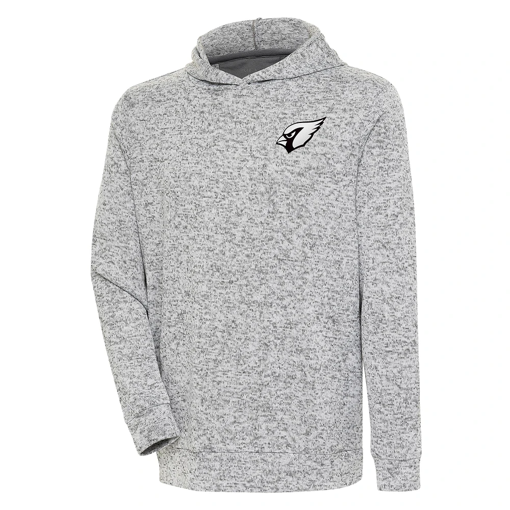 Men's Antigua Heather Gray Arizona Cardinals Metallic Logo Absolute Pullover Hoodie