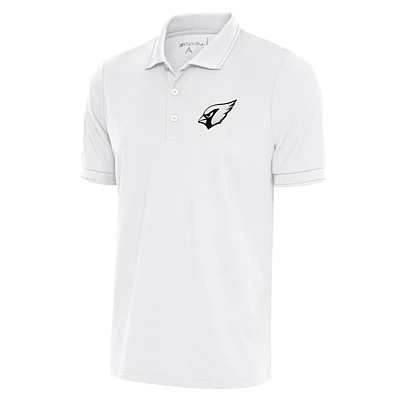 Men's Antigua White Arizona Cardinals Metallic Logo Affluent Polo