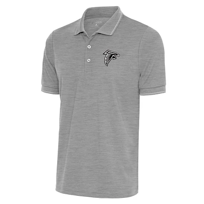 Men's Antigua Heather Gray Atlanta Falcons Metallic Logo Affluent Polo
