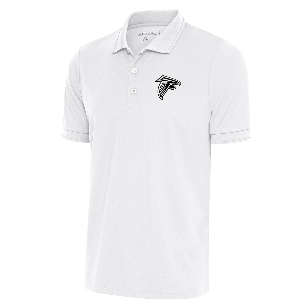 Men's Antigua White Atlanta Falcons Metallic Logo Affluent Polo