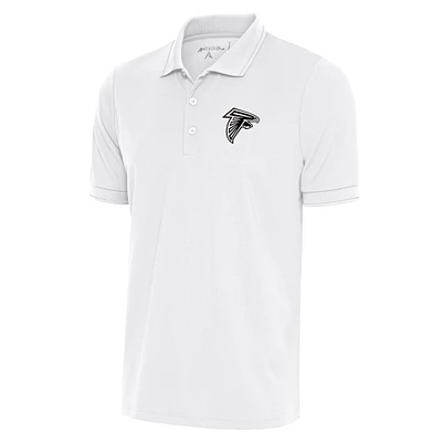Men's Antigua White Atlanta Falcons Metallic Logo Affluent Polo