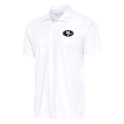 Men's Antigua White San Francisco 49ers Metallic Logo Apex Polo