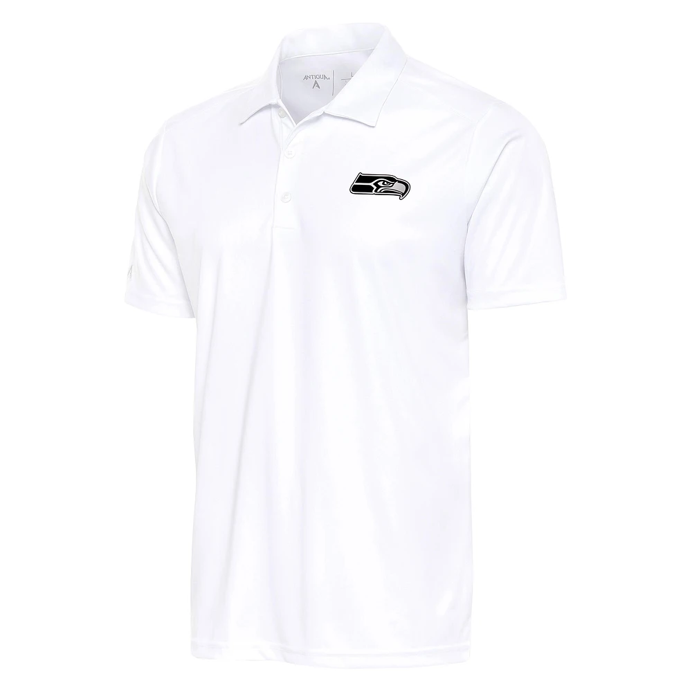 Men's Antigua White Seattle Seahawks Metallic Logo Big & Tall Tribute Polo