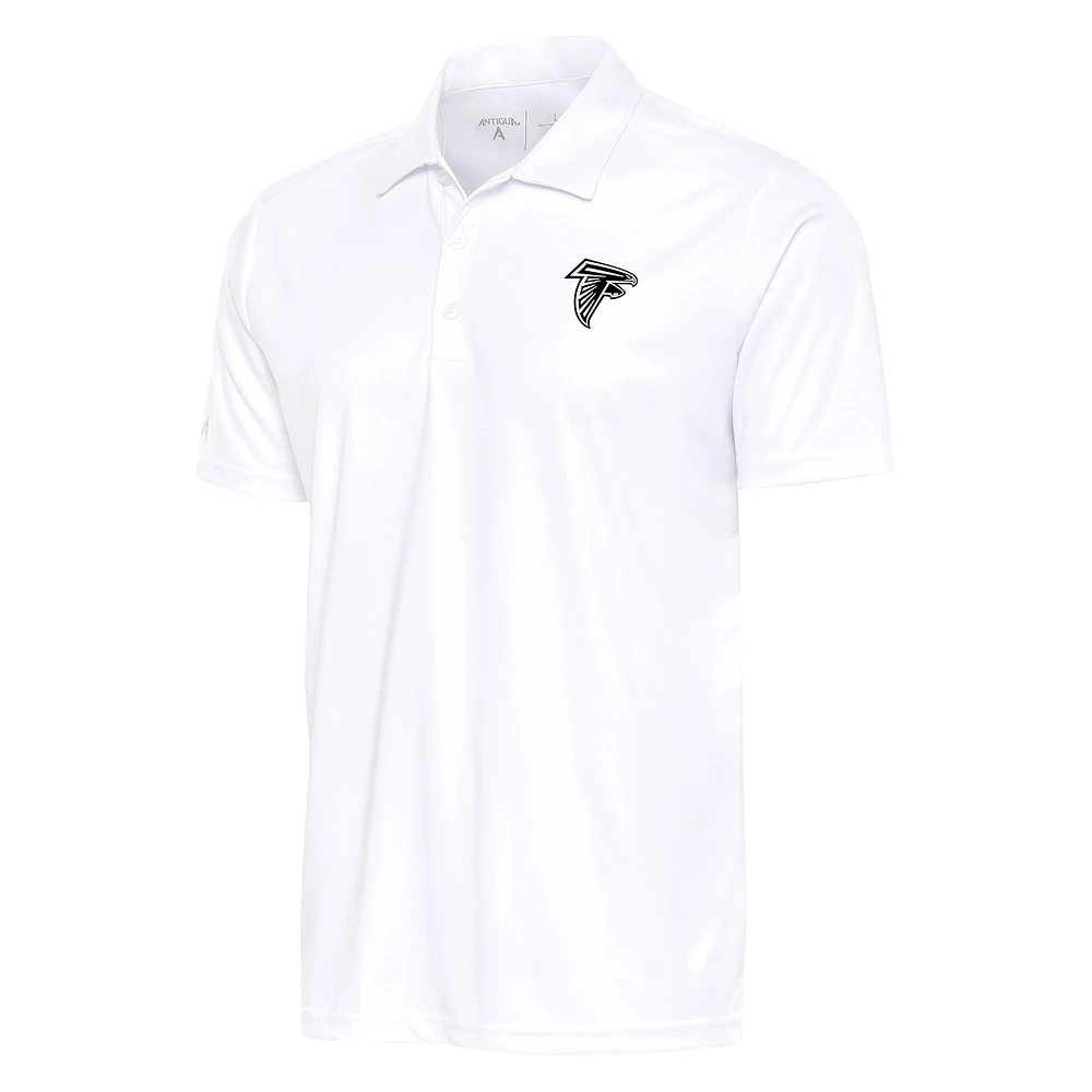 Men's Antigua White Atlanta Falcons Metallic Logo Tribute Polo