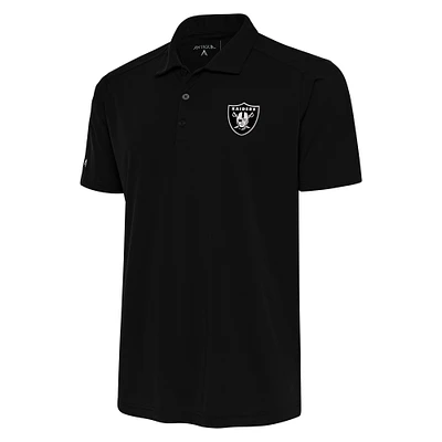 Men's Antigua Black Las Vegas Raiders Metallic Logo Tribute Polo