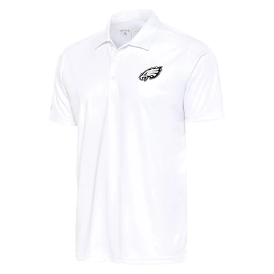 Men's Antigua White Philadelphia Eagles Metallic Logo Tribute Polo