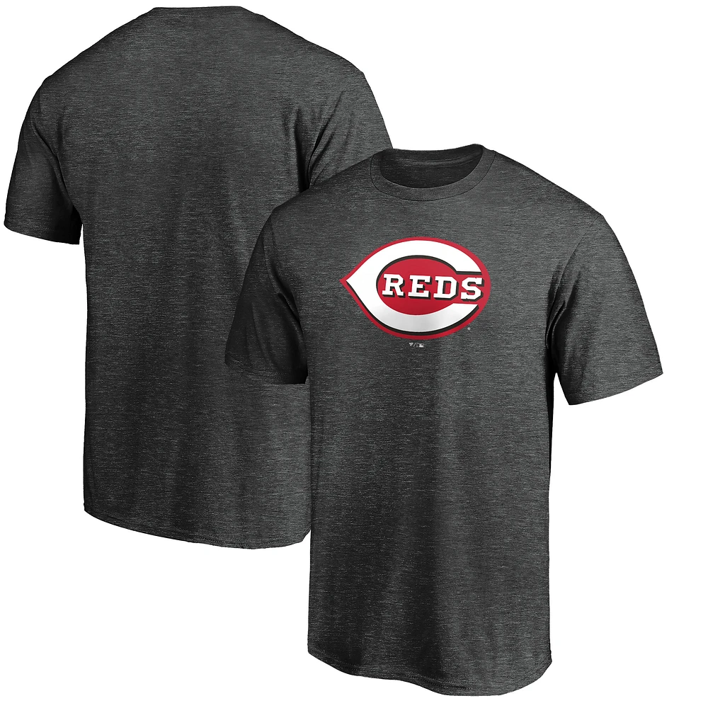 Men's Charcoal Cincinnati Reds Official Logo T-Shirt