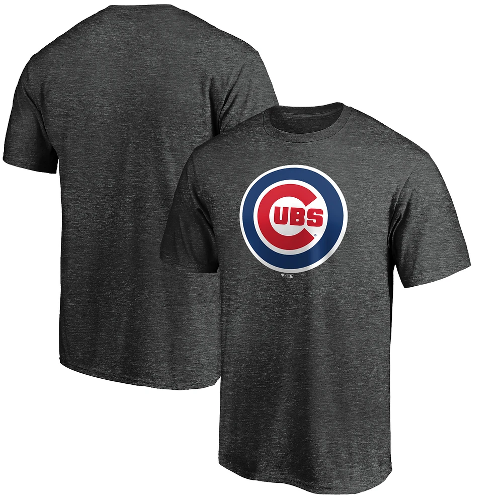 Men's Charcoal Chicago Cubs Official Logo T-Shirt