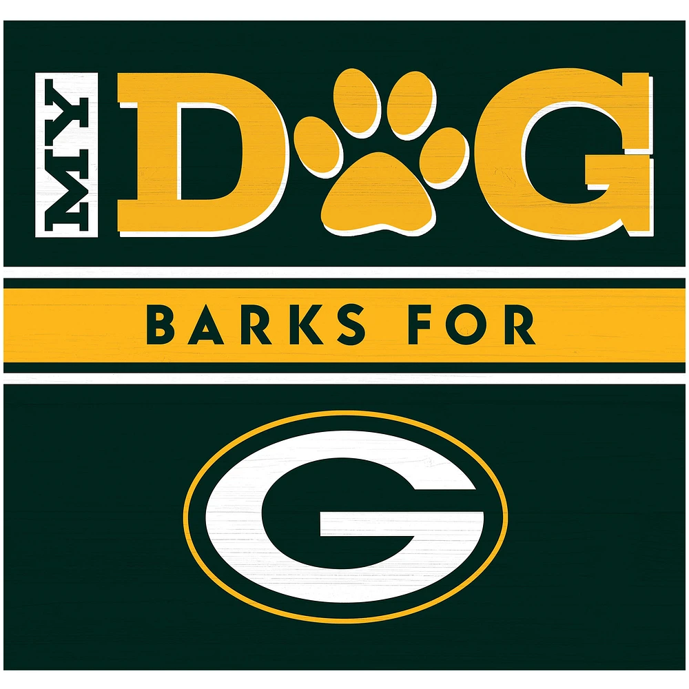Imperial Green Bay Packers 10" x 10.5" Dog Barks Wood Wall Art