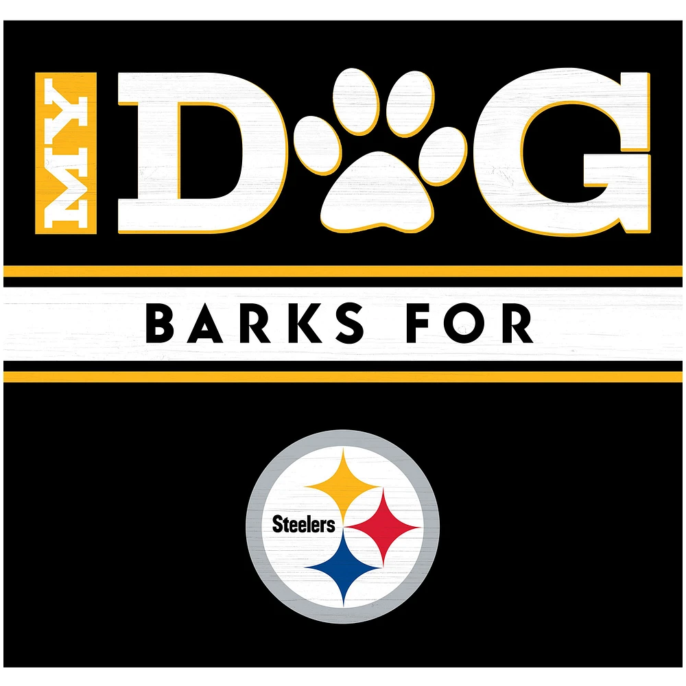 Imperial Pittsburgh Steelers 10" x 10.5" Dog Barks Wood Wall Art
