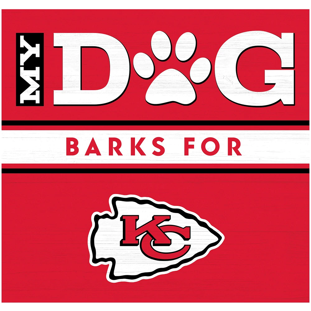 Imperial Kansas City Chiefs 10" x 10.5" Dog Barks Wood Wall Art
