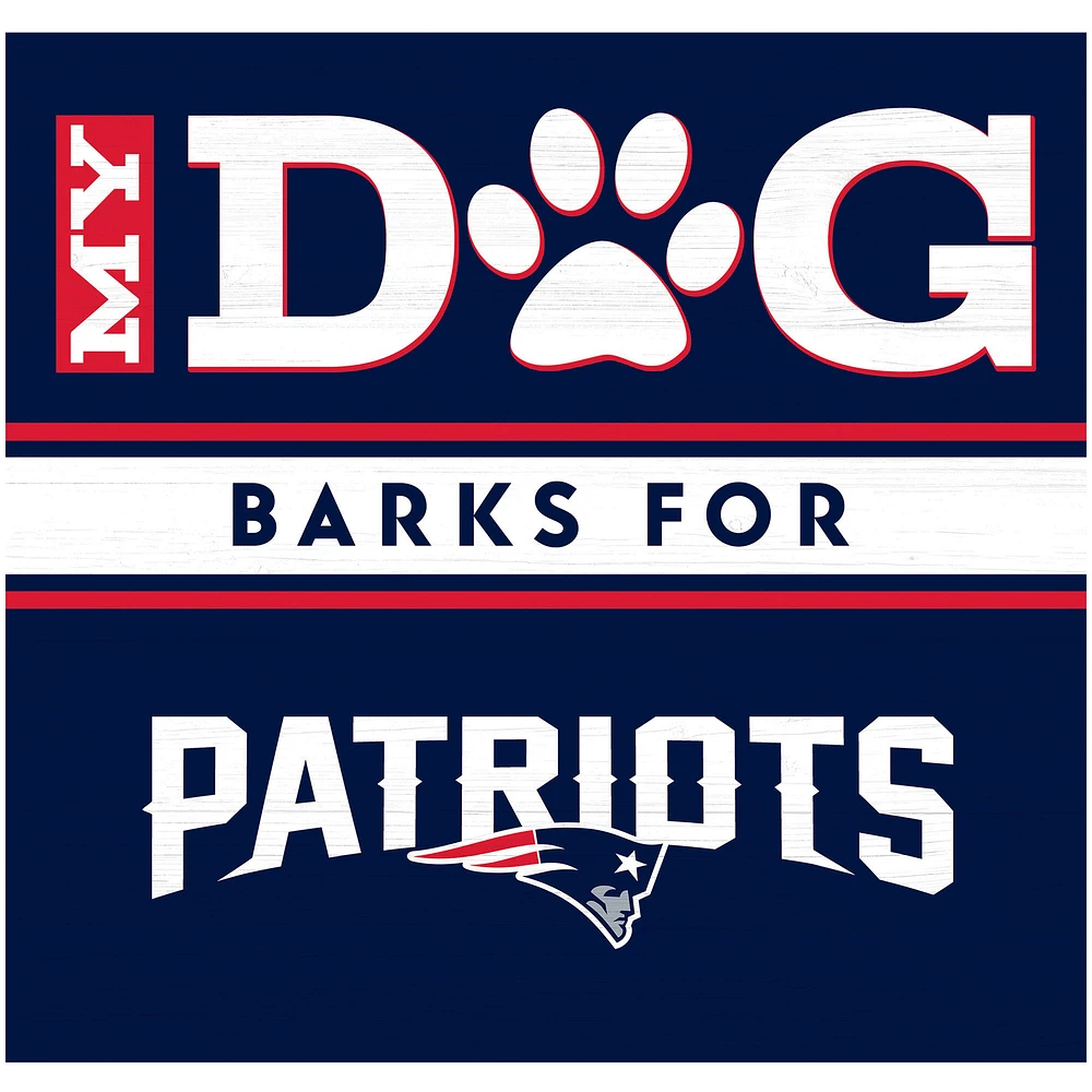 Imperial New England Patriots 10" x 10.5" Dog Barks Wood Wall Art