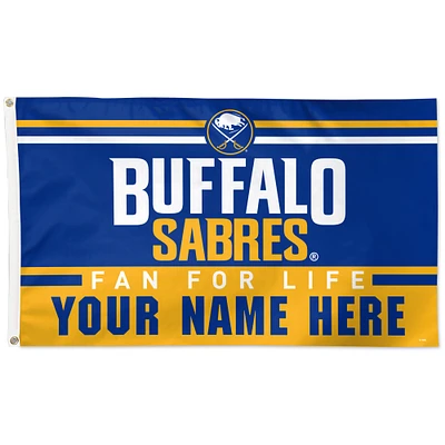 WinCraft Buffalo Sabres 3'' x 5'' Personalized One-Sided Deluxe Flag