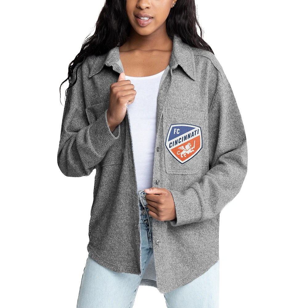 Women's Gameday Couture Heather Gray FC Cincinnati Button-Up Shacket