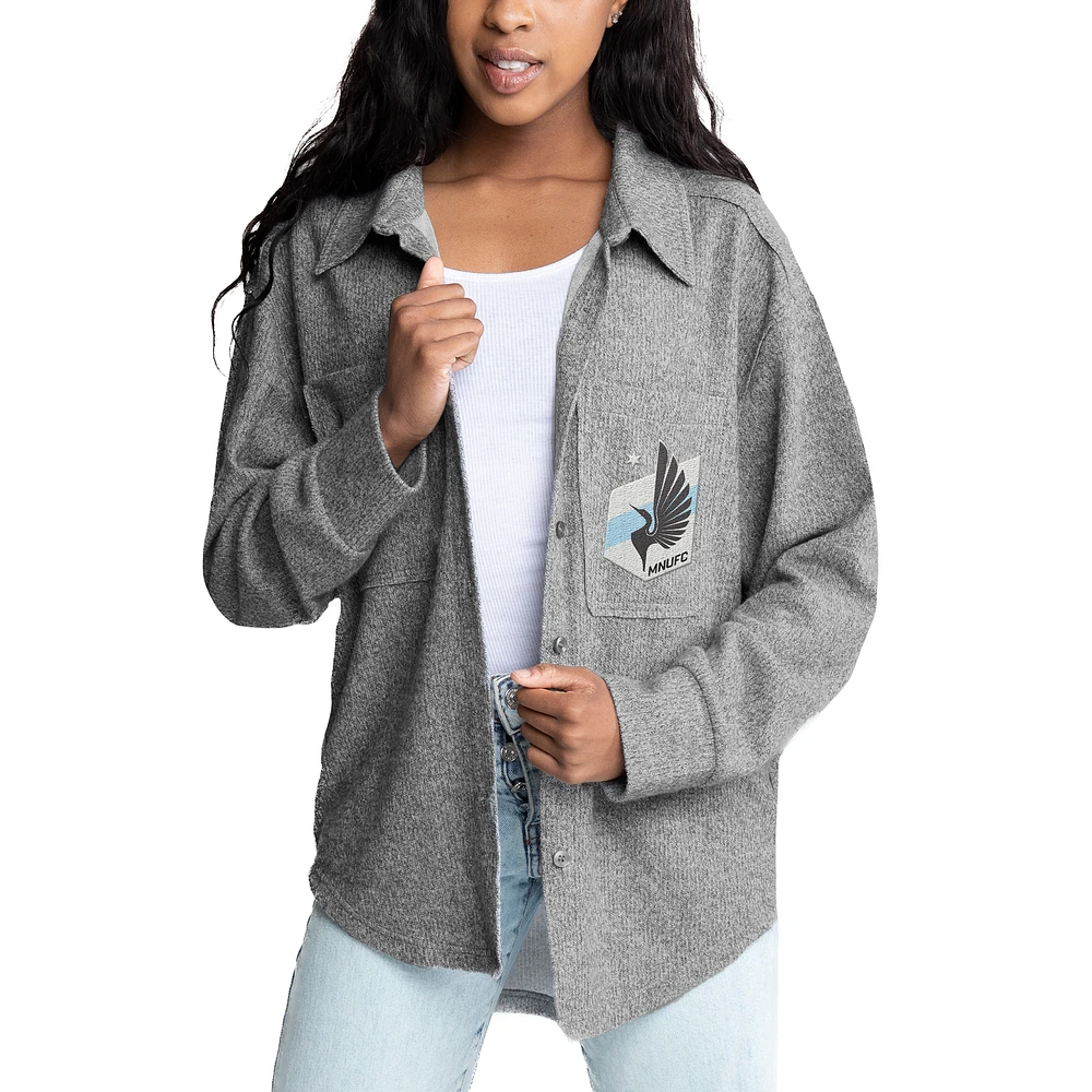 Women's Gameday Couture Heather Gray Minnesota United FC Button-Up Shacket