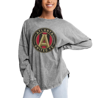Women's Gameday Couture Gray Atlanta United FC Faded Wash Pullover Sweatshirt