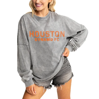 Women's Gameday Couture Gray Houston Dynamo FC Faded Wash Pullover Sweatshirt